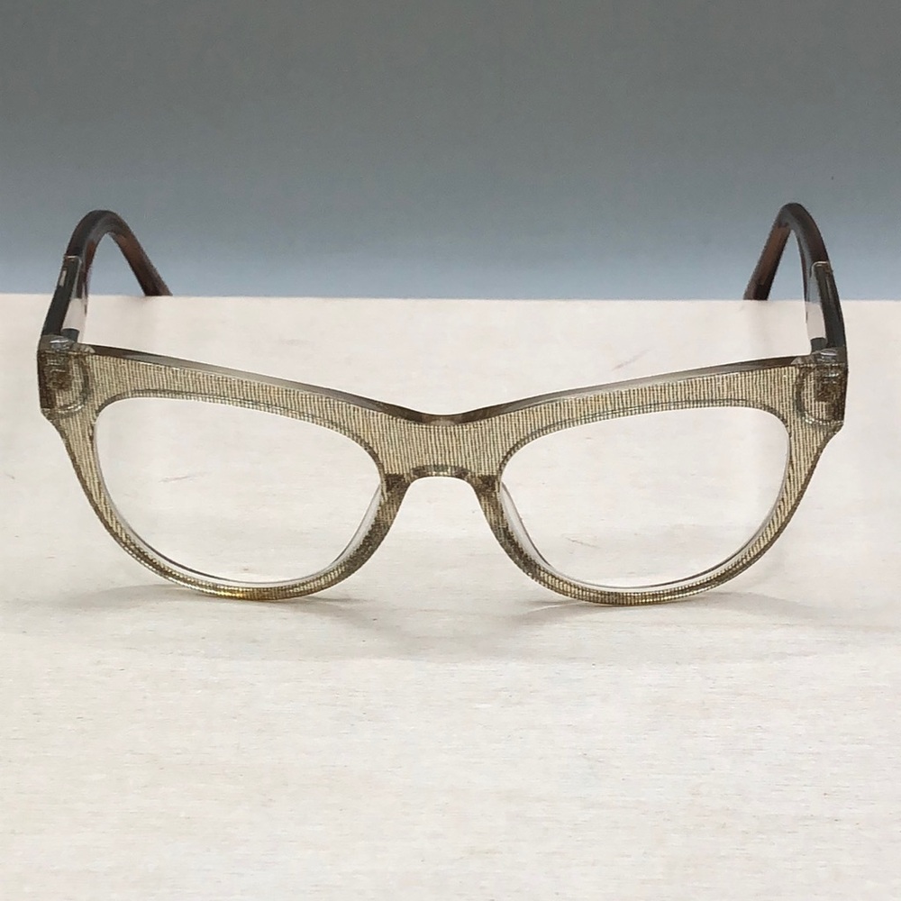 L.A.M.B Lamb Glasses Frames Only La067 Clear Glitter Gold Cat Eye 51-19-140